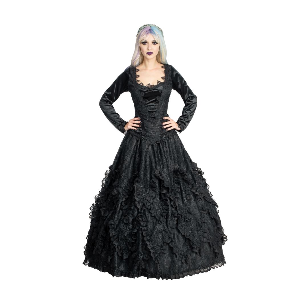 Sinister - 1250 Maxi Lange Rok - Zwart